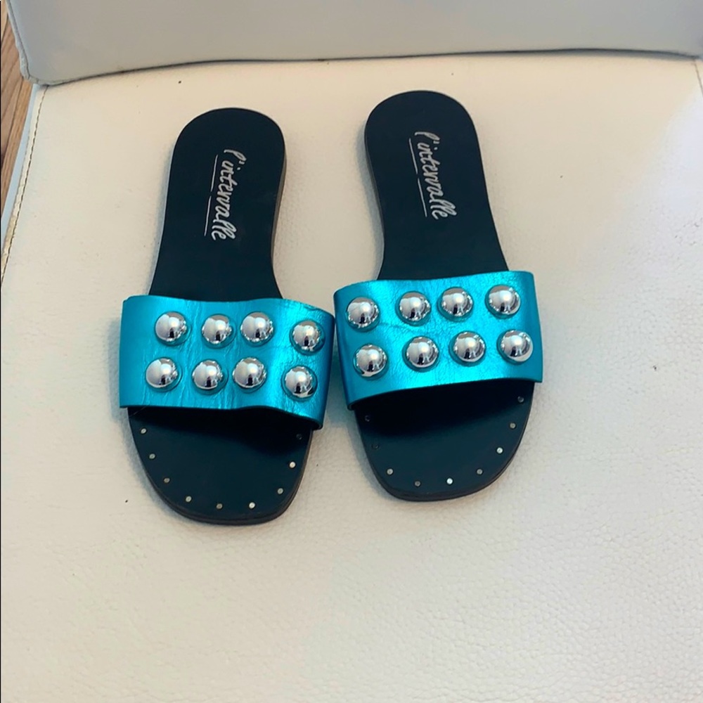Metallic blue slides